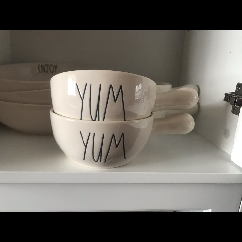 2 Rae Dunn “YUM” soup crocks